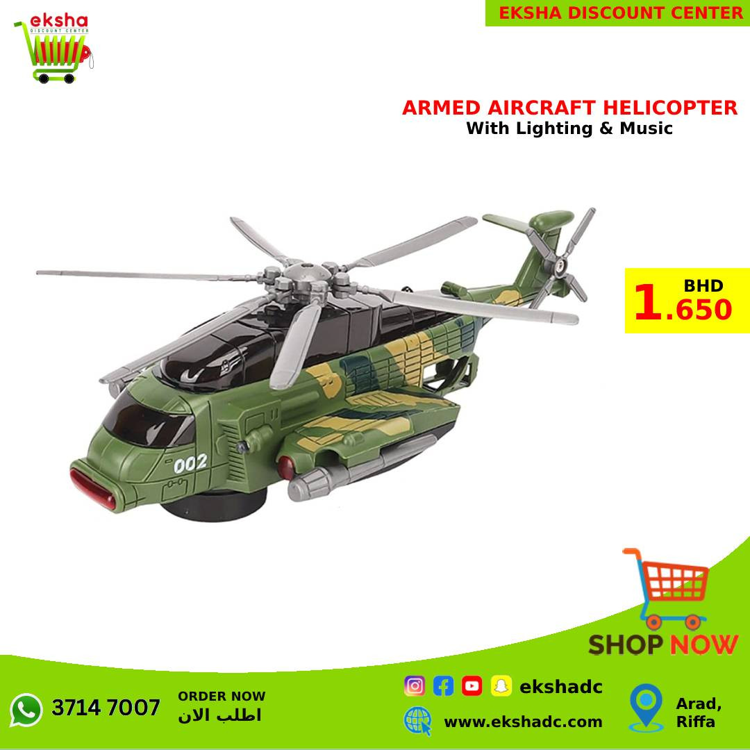 Armed Aircraft Helicopter with Lighting & Music