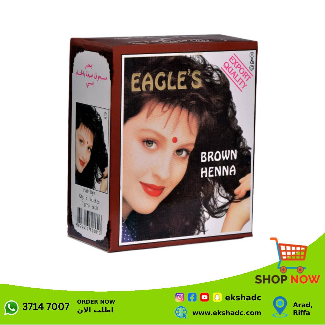 Eagle's Brown Henna Hair Powder - Pack of 6 Sachets