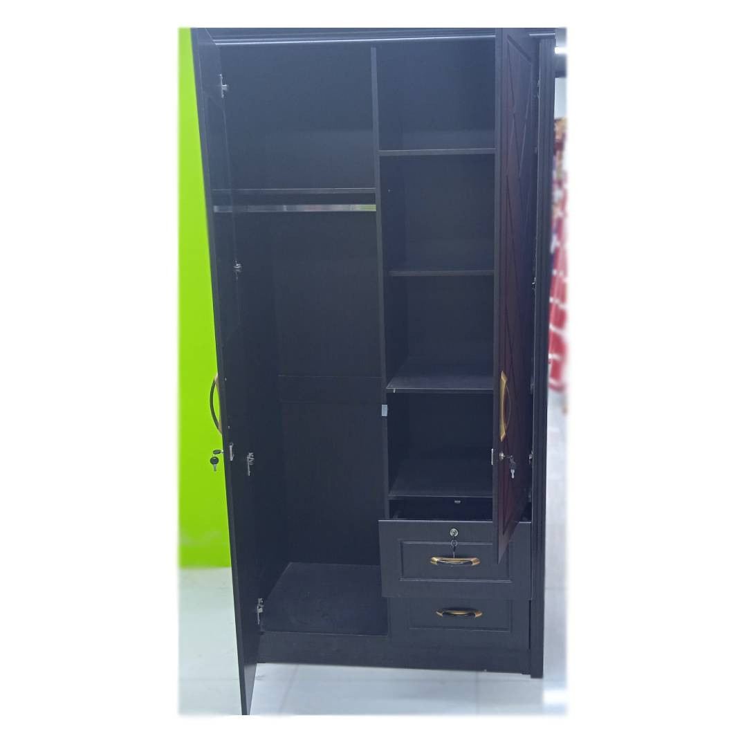 2 Door Wooden Wardrobe with 2 Drawers