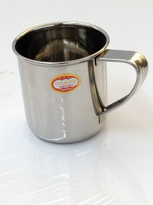 SS RAINBOW MUG SILVER 8CM NEW