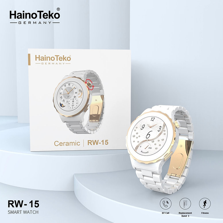HainoTeko RW-15 Ceramic Smart Watch Gold