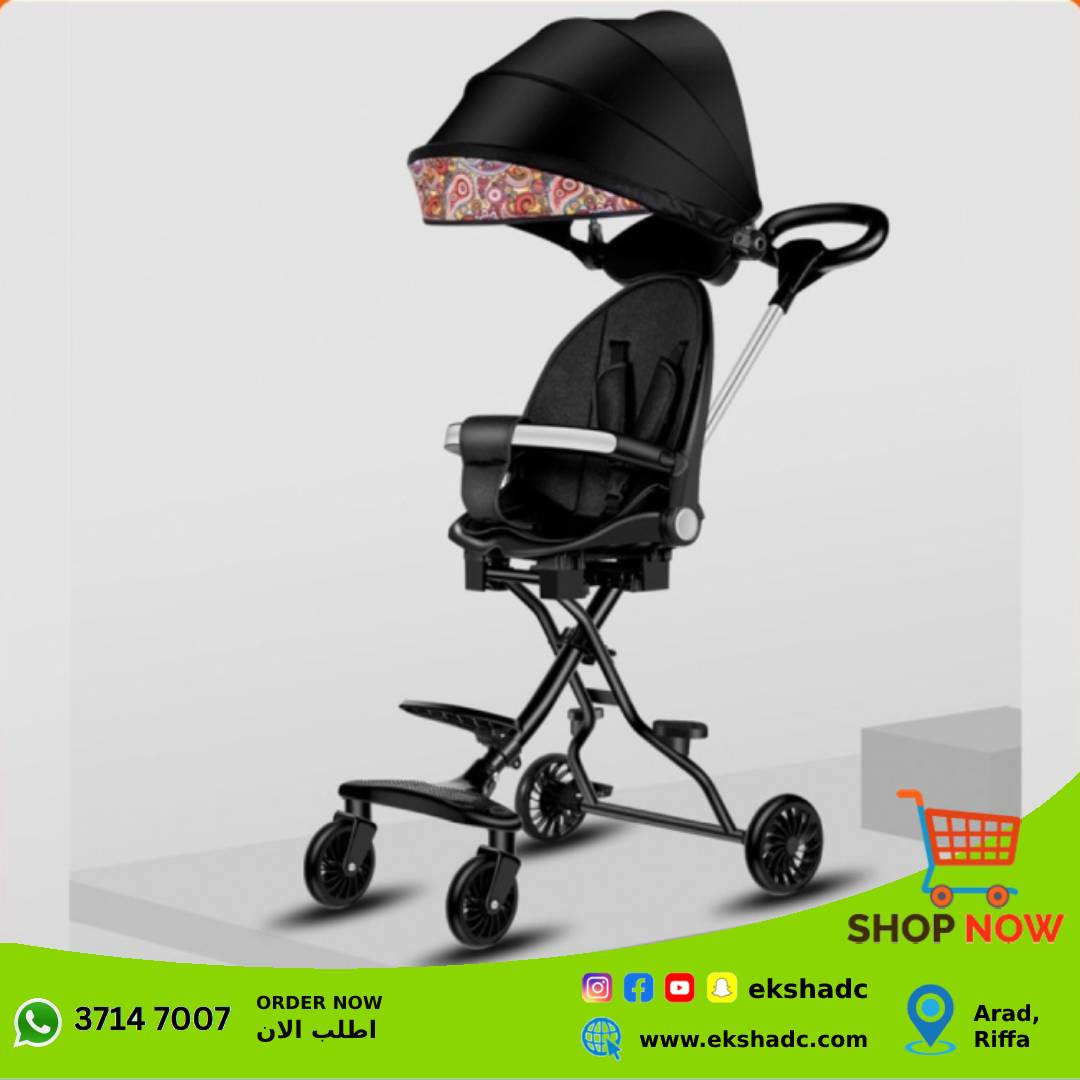 2 Way 4 Wheel Foldable Baby Stroller